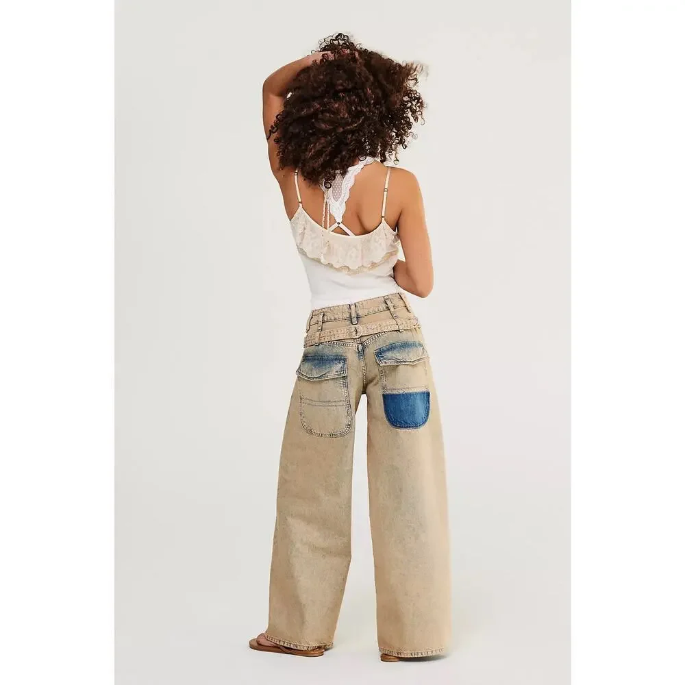 FREE PEOPLE We The Free‎ Waterfalls Bagsy Wide-Leg Jeans Size 30